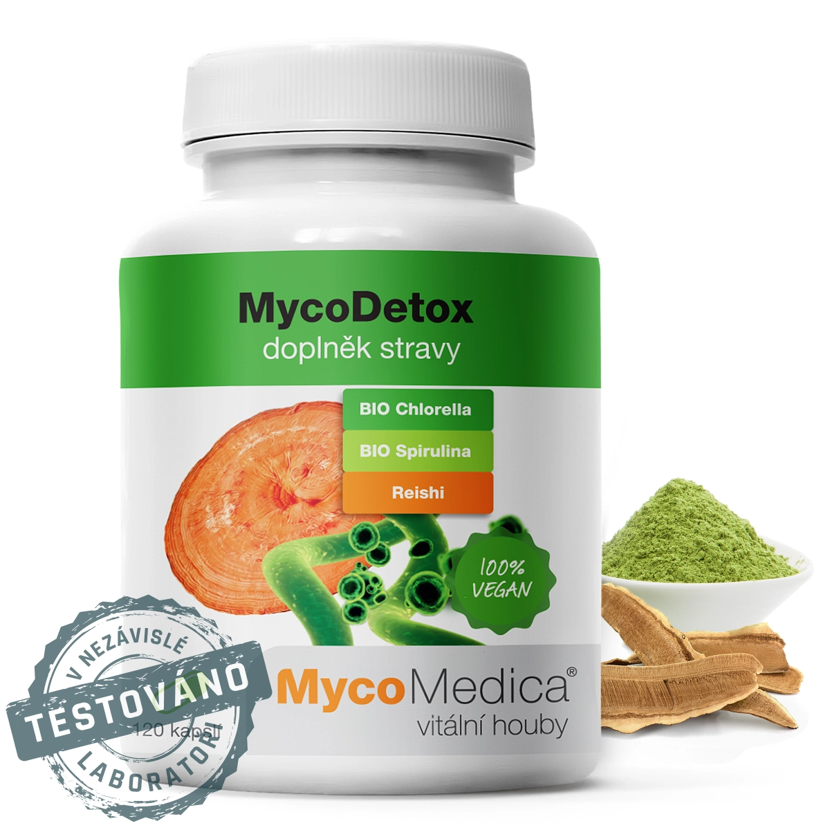 MycoDetox – Reishi, Chlorella, Spirulina a Acerola
